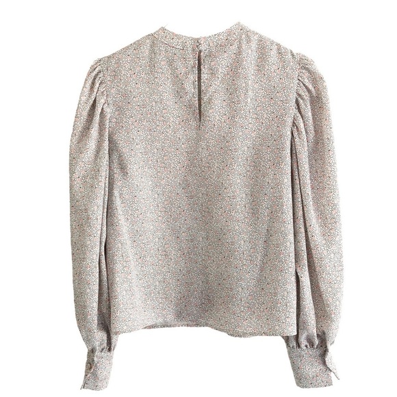 Rachel Zoe Floral Polka Dot Print Long Sleeve Blouse Size Small - Picture 5 of 5